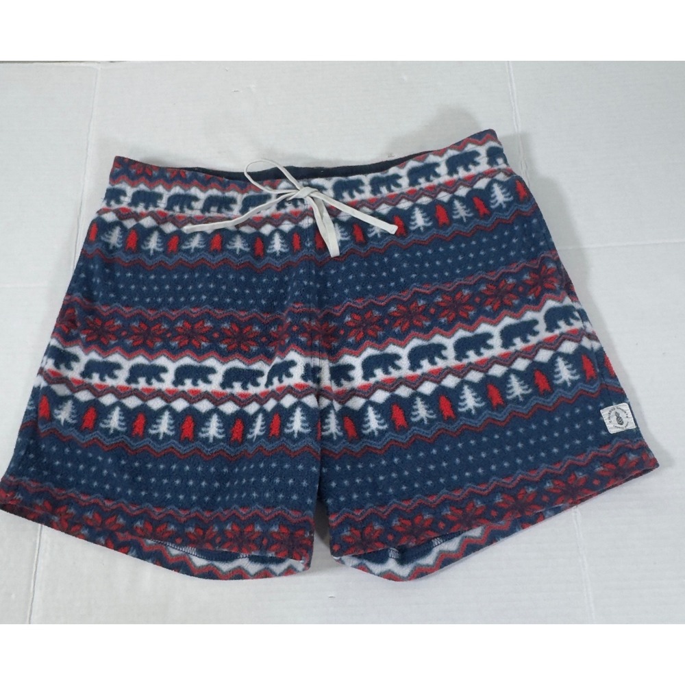 Chubbies Lounge Shorts Mens Large Blue Red Fair Isle Fleece 5.5 Inseam